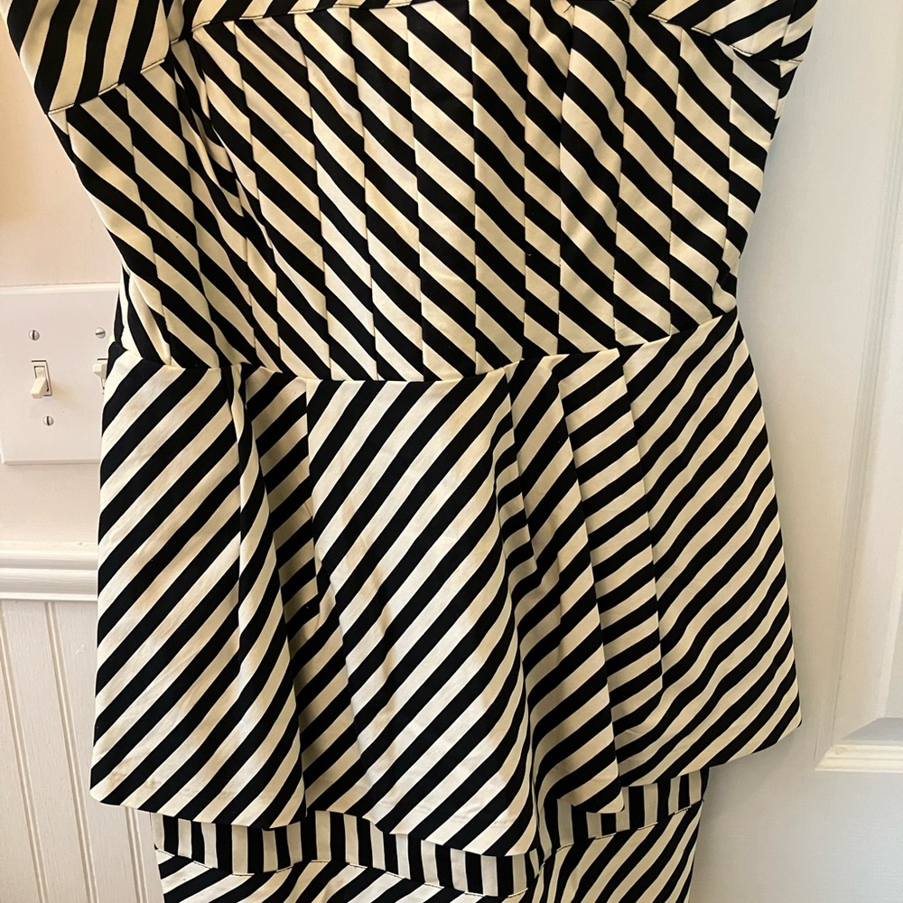 Vintage Charlotte Russe Black & White Peplum Dress